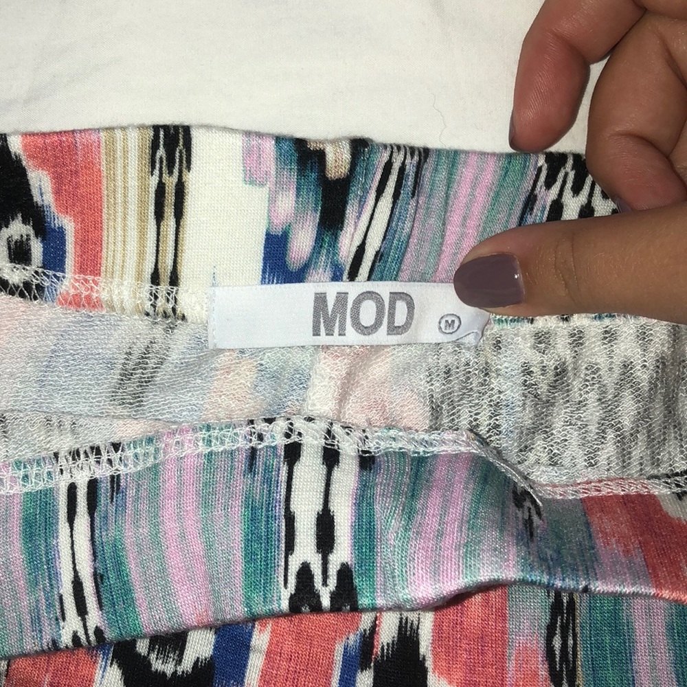 Mod Multi-colored Flowy Pants - Picture 3 of 4
